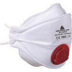 Deltaplus Caixa de 10 Meias-máscaras Descartáveis FFP3 com 4 Partes Dobráveis + Válvula Branco Ajustável