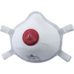 Deltaplus Caixa de 5 Meias-máscaras Descartáveis Moldadas FFP3 com Válvula Branco Ajustável