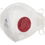 Deltaplus Caixa de 10 Meias-máscaras Descartáveis FFP3 com Válvula Dobra Vertical Branco Ajustável