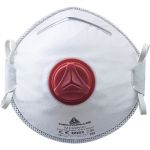 Deltaplus Caixa de 10 Meias-máscaras Descartáveis Moldadas FFP3 com Válvula Branco Ajustável