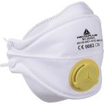 Deltaplus Caixa de 10 Meias-máscaras Descartáveis FFP2 com 4 Partes Dobráveis + Válvula Branco Ajustável
