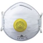 Deltaplus Caixa de 10 Meias-máscaras Descartáveis Moldadas FFP2 com Válvula Branco Ajustável