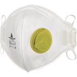 Deltaplus Caixa de 10 Meias-máscaras Descartáveis FFP2 com Válvula Dobra Vertical Branco Ajustável