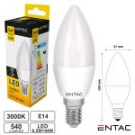 Lâmpada LED E14 Vela 6.5W 3000K branco quente 540lm - ENTAC