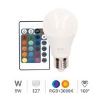 Lâmpada LED Smart E27 9W RGB+W 806Lm + comando GSC