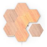 Iluminação Ambiente Nanoleaf Elements Hexagons Wood Look Wi-Fi Modular Room Decor &amp; Gaming - Starter Kit (7 Painéis) NL52-K-7002HB-7PK