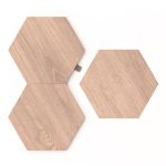 Iluminação Ambiente Nanoleaf Elements Hexagons Wood Look Wi-Fi Modular Room Decor &amp; Gaming - Expansion Pack (3 Painéis) NL52-E-0001HB-3PK