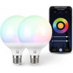 Garza Smart Home - Pack 2 LED Inteligente Wifi Globo G95 11W E27 RGB + CCT Voz App Alexa Google 480062A
