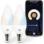 Garza Smart Home - Pack 2 LED Inteligente Wifi Vela C37 5.5W E14 CCT Voz App Alexa Google 480060A