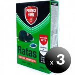 Pack 3 Unidades. Protect Home Ratas Pasta Frap, Raticida para Interiores e Despensas, 150 Grs. LoteSGSai1071