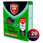 Pack 20 Unidades.protect Home, Raticida Pasta para Ratas e Topillos, 20 Dosis 10 Grs., Control Completo. LoteSGS1229