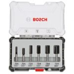 Bosch Conjunto de Fresas Direitas 6 Peças Encabadouro de 6 Mm