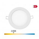 EDM - Mini Downlight LED Empotrable Redondo 6w 4000k Luz Dia. Color Blanco ø11,7cm EDM ELK-31602