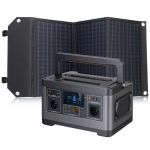 Kit Bateria Externa Portátil 500 W + Painel Solar 60 W Bresser, Campismo Viagem Black