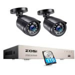 Zosi Sistema Vídeo Vigilância Com 2 Câmaras Incluí Disco Rígido Gravação HDD 1TB