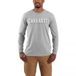Carhartt Block Logo Graphic Long Sleeve T-shirt Beige S
