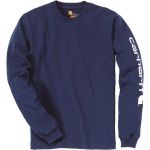 Carhartt Logo Long Sleeve T-shirt Azul 2XL