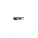 Placa Placa Sinalética Alumínio WC Mistos (18x6cm)
