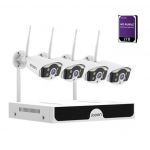 JOOAN Kit CCTV WiFi videovigilância 8CH 4 câmaras 3MP + Disco 2TB