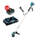 Makita Roçadora 2x18V (DUR368AZ) + 2 Baterias 18V 5.0Ah + Carregador Duplo