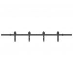 Kit de Ferragens para Porta Deslizante 200 cm Aço Preto - 1540241275