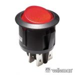 Velleman Interruptor rocker redondo DPST/ON-OFF vermelho R13244BR