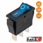 Prok Electronics Interruptor Basculante com Luz 15A-250V Spst On-off - ITR014BL