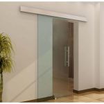HomCom Porta de Correr de Vidro Translúcido Fosco de 205 x 90 cm