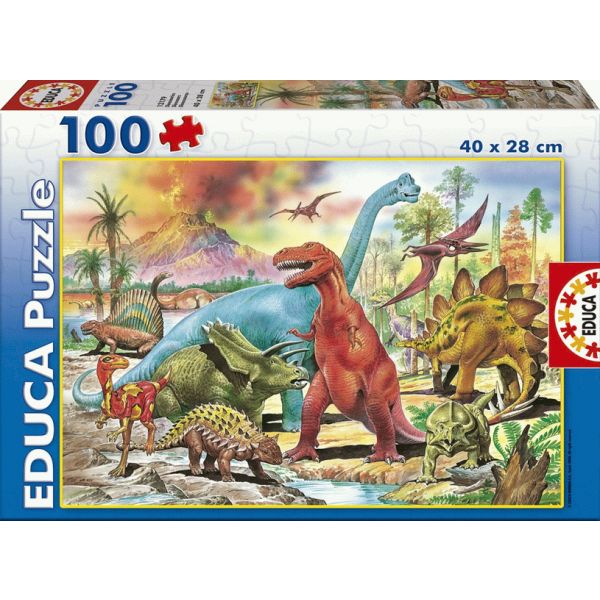 Educa Borrás - Dinossauros - Puzzle 100 peças, PUZZLE 100+ pçs