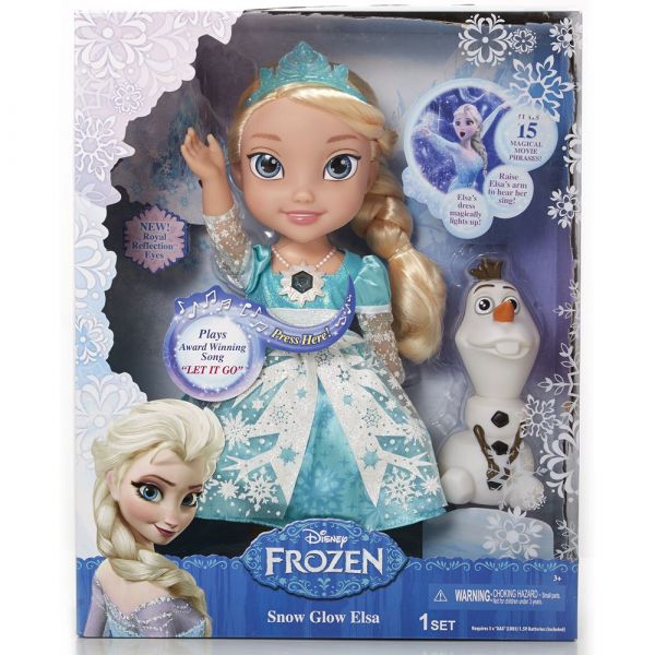 Boneca Frozen Elsa 24cm Com Falas Original Musica Do Filme - R$ 130,88