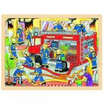 Goki Puzzle de Madeira Bombeiros em Ação - 57527