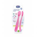 Chicco Colher Macia Silicone 6M+ Rosa 2 Unidades Uni.
