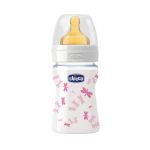 Chicco Well-Being Vidro Biberão Látex 0M+ 150ml Pink