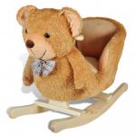 vidaXL Cadeira de Baloiço Infantil Urso Peluche