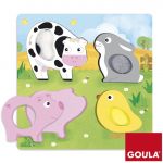 Goula Puzzle Madeira Tátil Animais da Quinta - GL53055