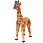 Brinquedo de Montar Girafa Peluche Castanho e Amarelo XXL