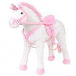 vidaXL Brinquedo Montar Unicórnio Peluche Branco e Rosa - 91328