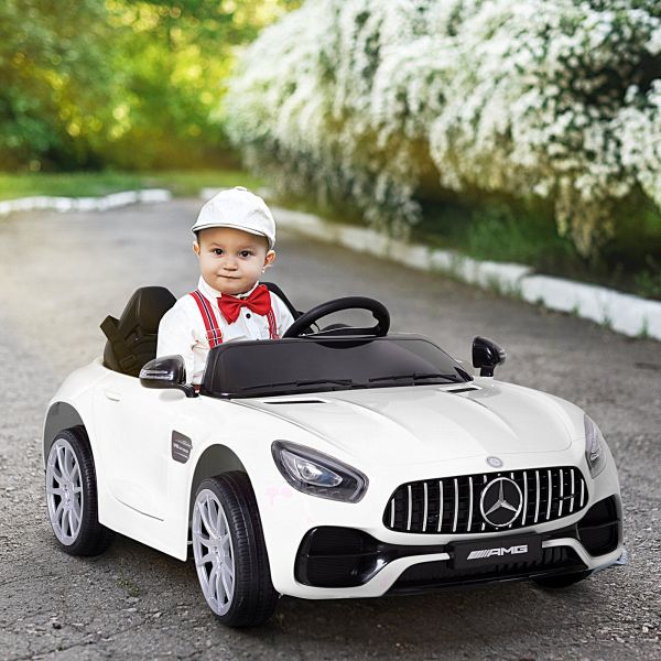 Homcom - Carro infantil elétrico - Mercedes Benz AMG branco, CARROS UM  LUGAR