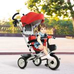 Homcom Triciclo de Bebé Dobrável 4 em 1 Trolley Trike +18 M Red
