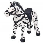 Brinquedo de Montar Cavalo Peluche Preto e Branco Xxl - 91326