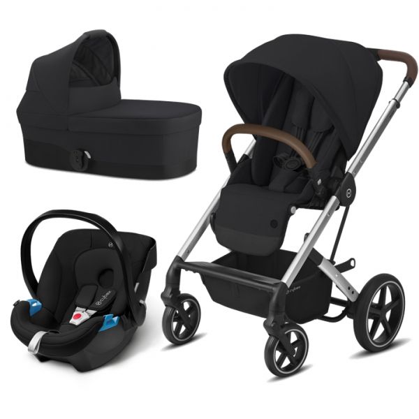 Cybex Conjunto Trio Balios S Lux Deep Black Aton Cot S Silver Pure Black KuantoKusta