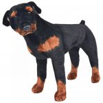 Brinquedo de Montar Cão Rottweiler em Peluche Preto e Castanho XXl