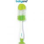 Baby Ono - Escova para Biberões e Tetinas com Ventosa e Mini Escova Retrátil Verde - BO063