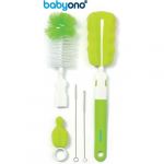 Baby Ono - Conjunto de Escova para Biberões e Tetinas com Pega Removível e Mini Esponja Verde - BO138/02