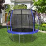 HomCom Trampolim ao Ar Livre para Adultos e Crianças 244cm de Diâmetro Azul - A71-011BU