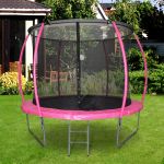 HomCom Trampolim ao Ar Livre para Adultos e Crianças 244cm de Diâmetro Rosa - A71-011PK