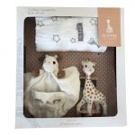 Sophie la Girafe Pack de Oferta Sophie Mordedor+Fralda+Doudou Bege
