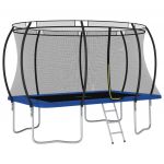 Conjunto de Trampolim Retangular 335x244x90 cm 150 Kg Azul - 92452