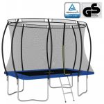 Conjunto de Trampolim Retangular 274x183x76 cm 150 Kg Azul - 92451