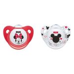 NUK Pack 2 Chupetas Látex Disney Mickey Mouse 6-18m Vermelho / Transparente